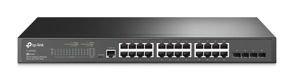TP-Link JetStream TL-SG3428MP 28-Port Metal Gigabit L2+ Managed Switch with 24-Port PoE+