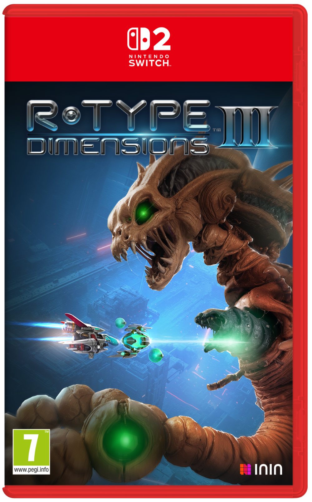 R-Type III Dimensions game case for Nintendo Switch with a red border and action scene on a blue background.
