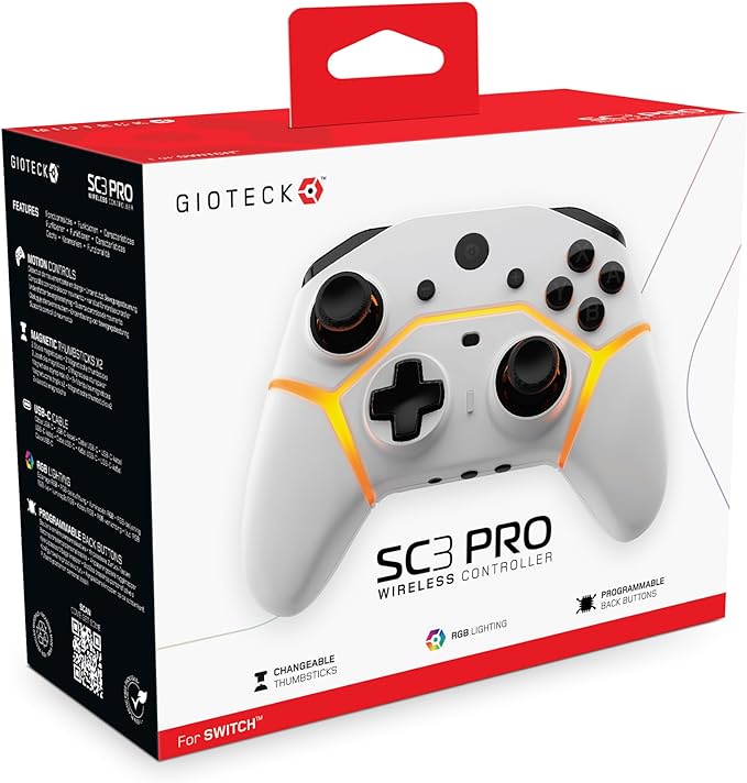 Gioteck SC3 Pro Wireless Controller - White (Switch)