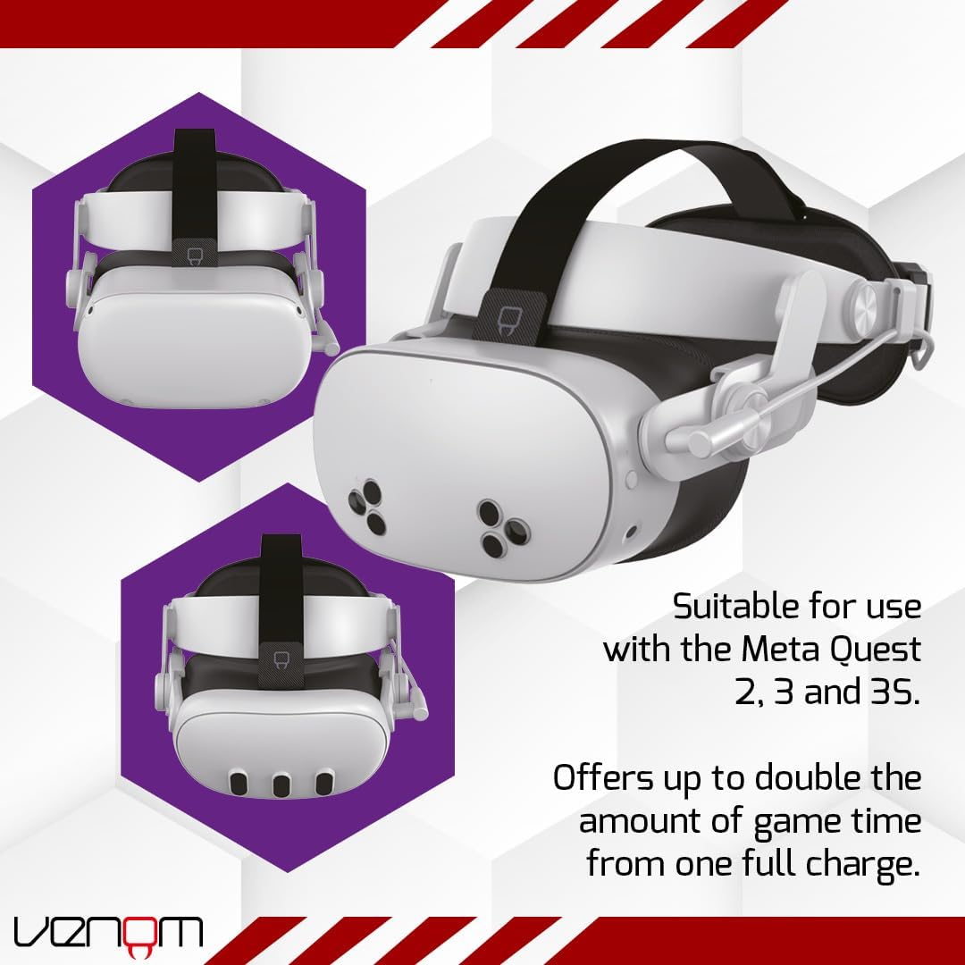Venom Headstrap with Powerbank for Meta Quest 2, 3 and 3S