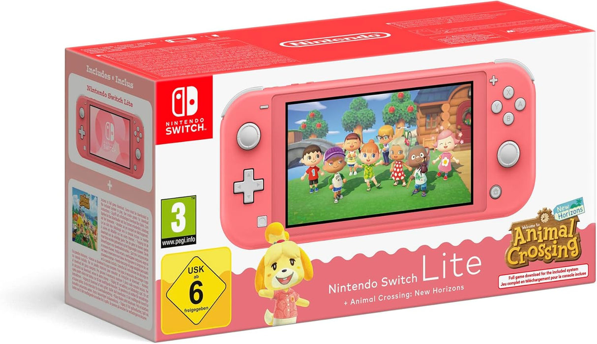 Nintendo Switch Lite (Coral) + Animal Crossing New Horizons (Switch)