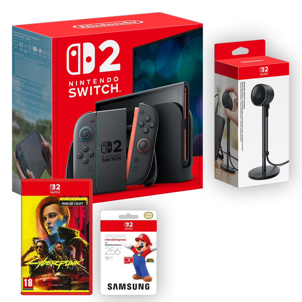 Nintendo Switch 2 with Cyberpunk 2077 Ultimate Edition, Micro SD Express Card & Switch 2 Camera