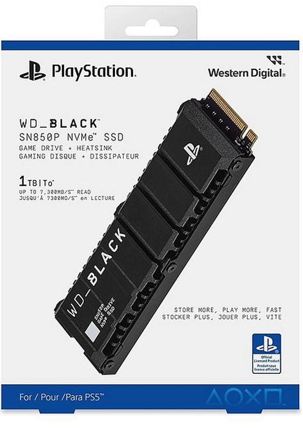 WD_Black SN850P NVMe 1TB SSD Game Drive + Heatsink (PS5)