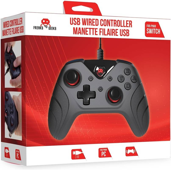 FREAKS AND GEEKS Wired Controller - Black (Switch)