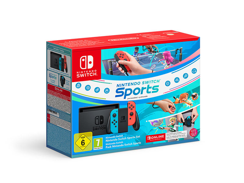 Nintendo Switch Console - Neon Blue/Neon Red Nintendo Switch Sports Set + 12 Months NSO (Switch)