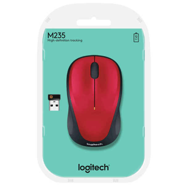 Logitech M235 Wireless Mouse - Red