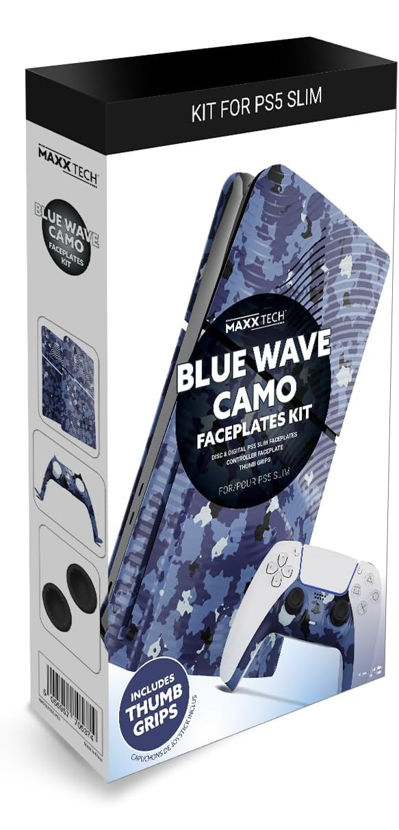 PS5 Slim Face Plates - Blue Wave Camo (PS5)