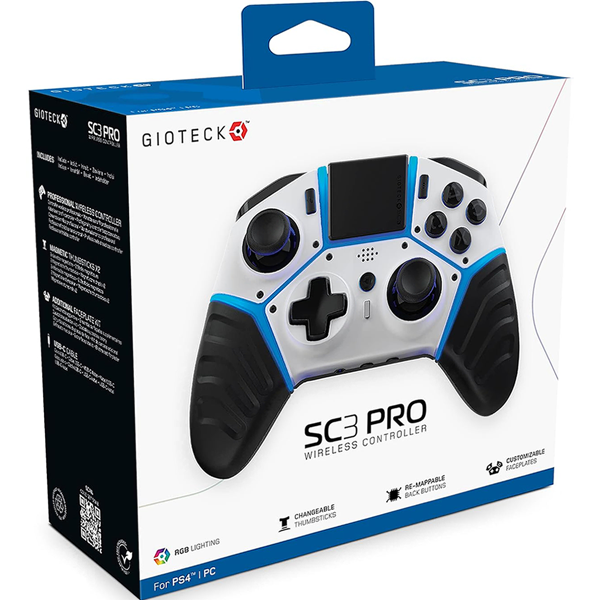 Gioteck SC3 Wireless Pro Controller Lite - White (PS4)