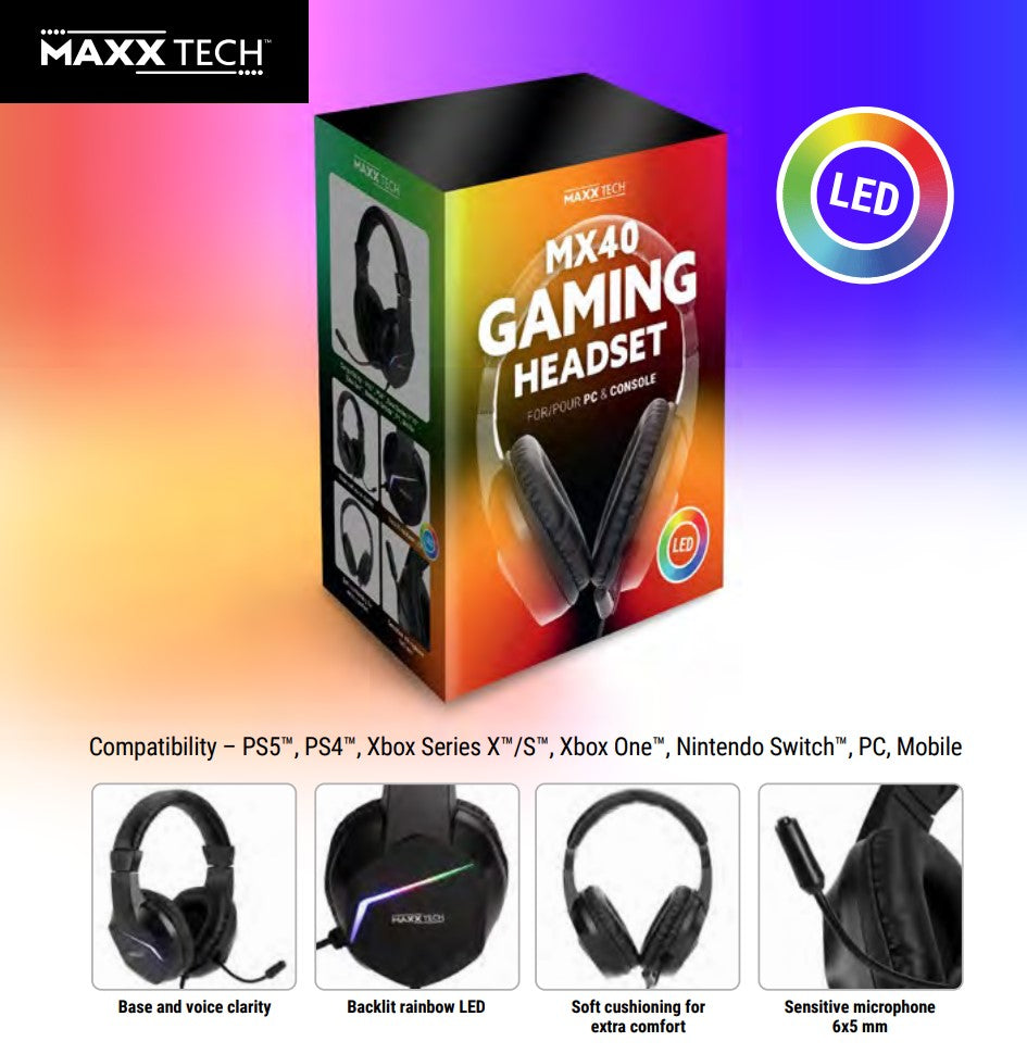 Maxx Tech MX40 LED Gaming Headset (Multiplatform)