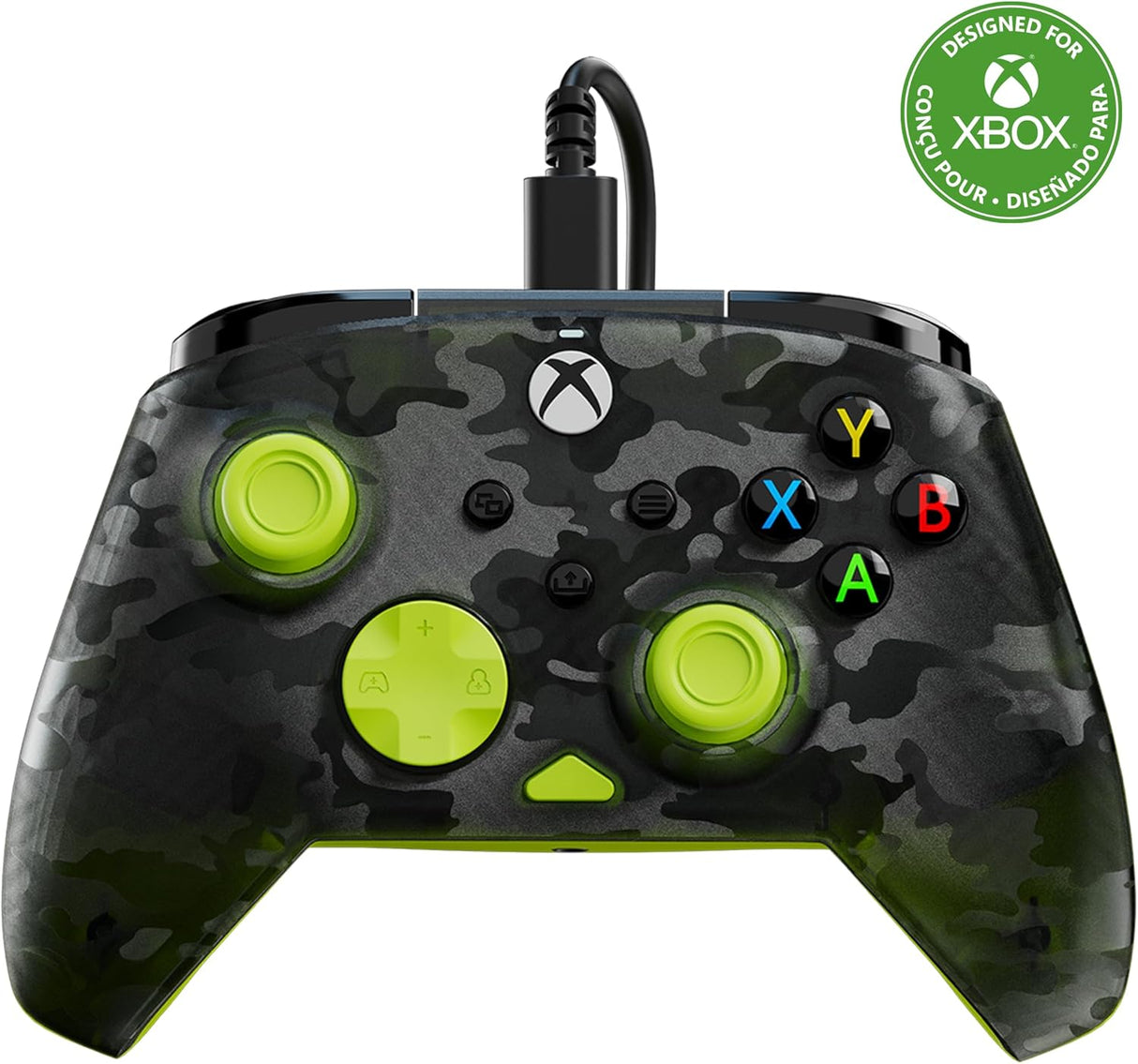 Rematch Core Wired Controller · XB · Ghost Camo Black & Yellow