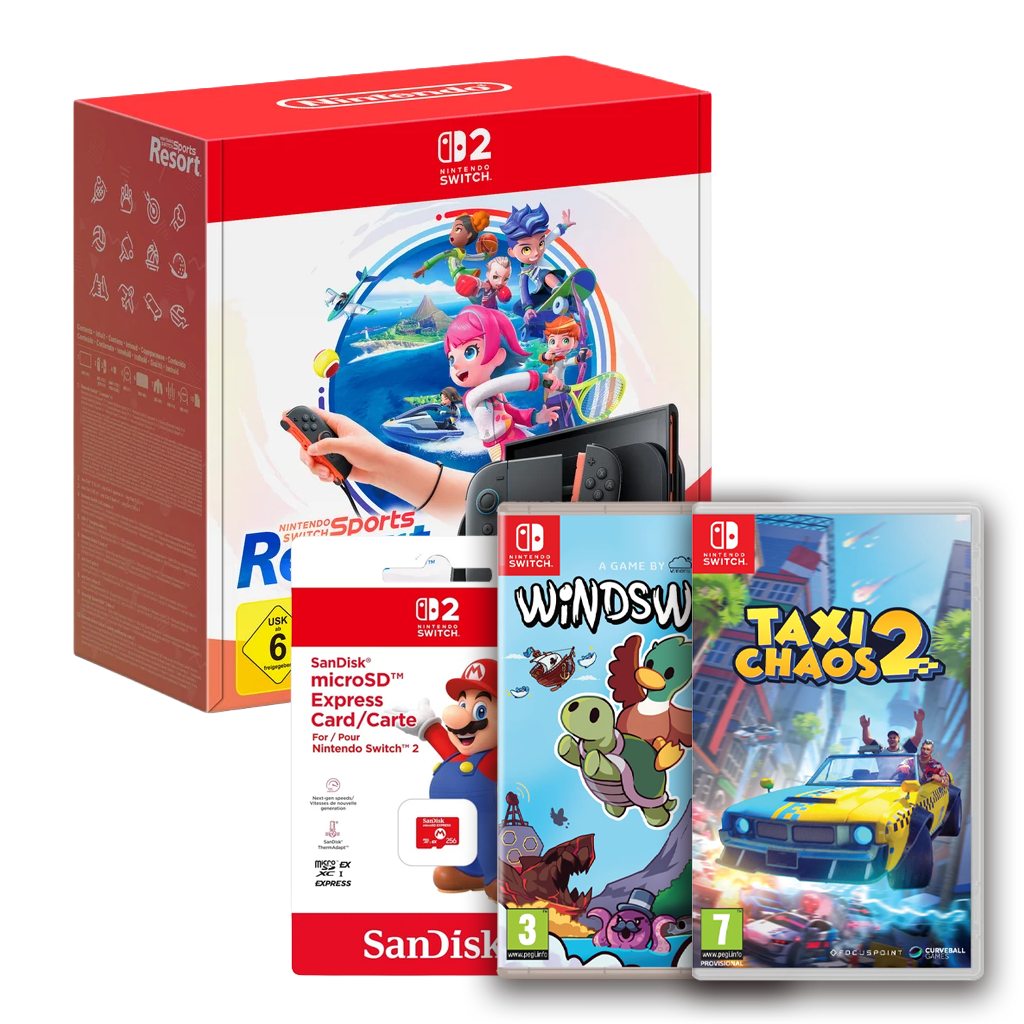 Nintendo Switch 2 Switch Sports Resort Bundle with Taxi Chaos, Windswept & 256GB Card (Switch 2)