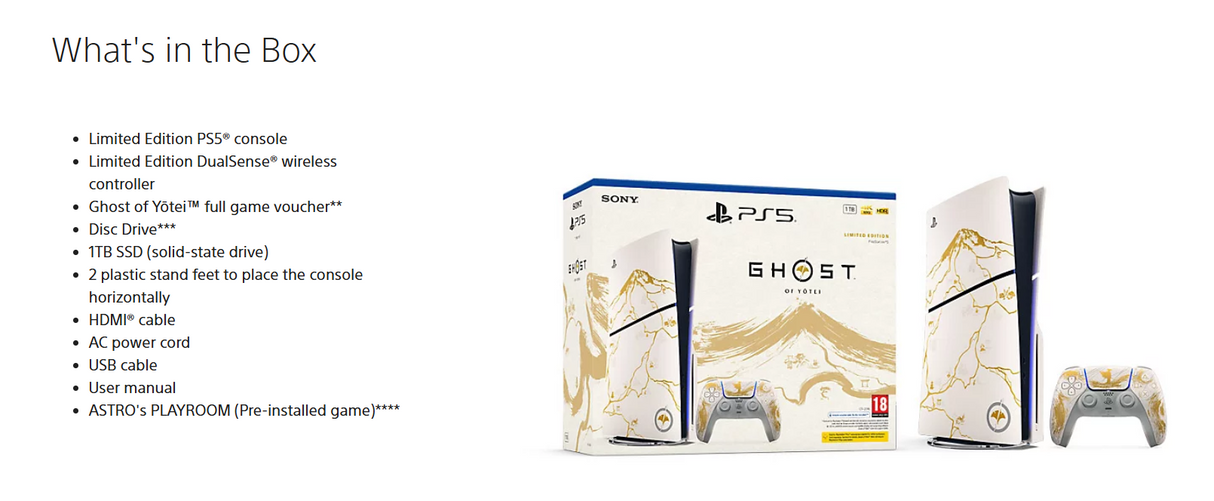 PlayStation 5 Console – Ghost of Yōtei Gold Limited Edition Bundle (PS5)