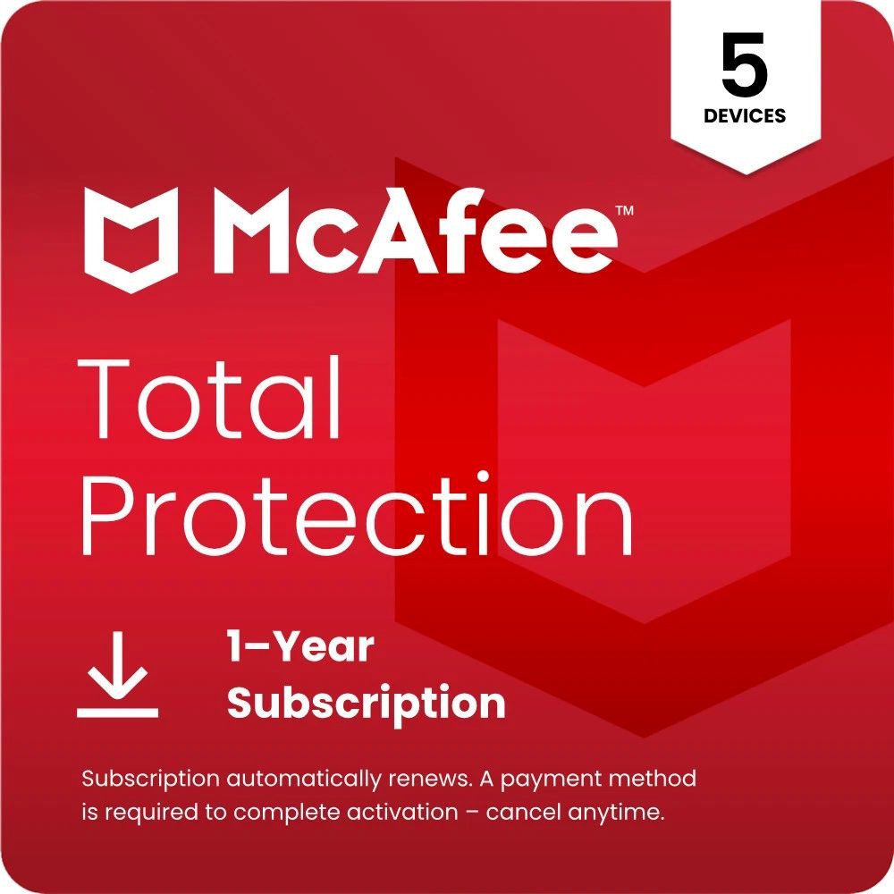 McAfee Anti Virus Total Protection 5 Devices (1 Year)