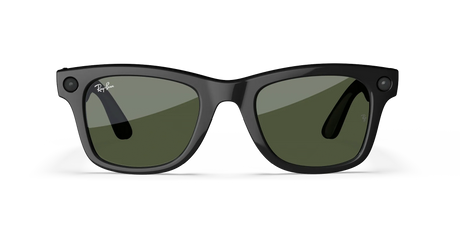 RAY-BAN META WAYFARER (GEN 1) GLASSES - SHINY BLACK/G-15  GREEN - LARGE