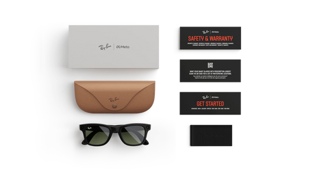 RAY-BAN META WAYFARER (GEN 1) GLASSES - SHINY BLACK/G-15  GREEN - LARGE
