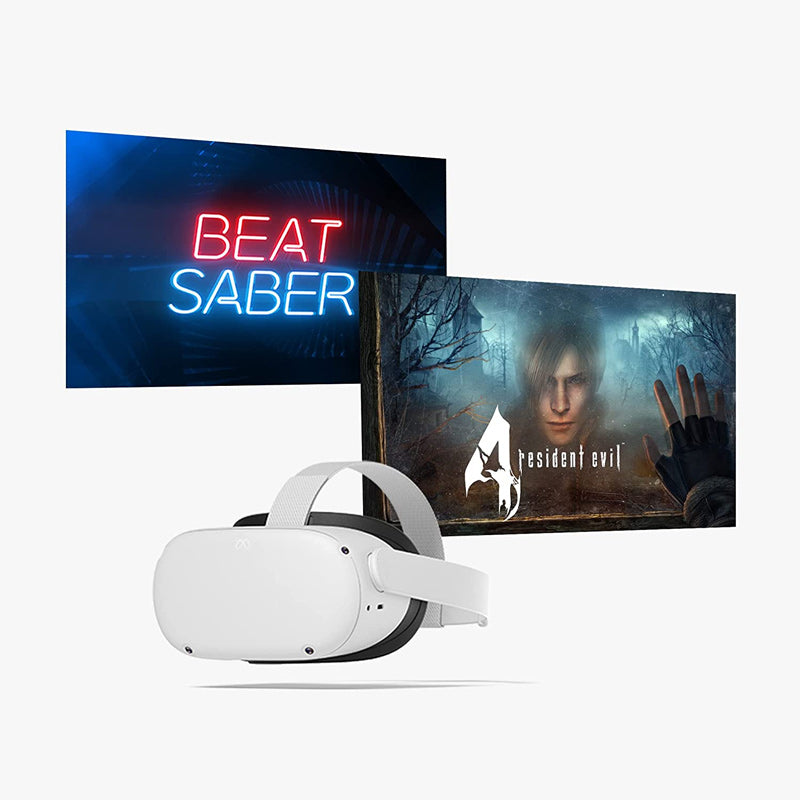 META Quest 2 Oculus VR Gaming Headset - 128GB Resident Evil 4 & Beat Saber Bundle
