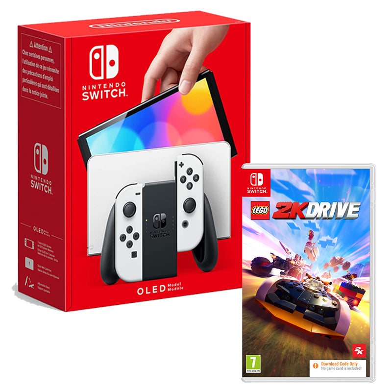 Nintendo Switch OLED Console - White & LEGO 2K Drive + 3-in-1 Aquadirt Racer