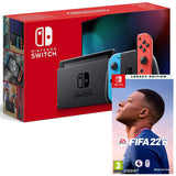 Nintendo Switch Console - Neon Red and Neon Blue with FIFA 22 Legacy Edition (Switch)