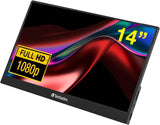 Verbatim PMT-14 Portable Monitor with Touchscreen, 14" 1080P Full HD @ 60Hz, HDMI/Type-C/USB-C
