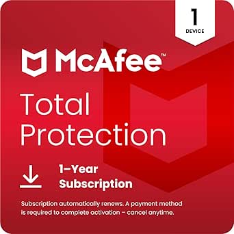 McAfee Total Protection 2025 Antivirus Security (1 Year)