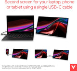 Verbatim PMT-14 Portable Monitor with Touchscreen, 14" 1080P Full HD @ 60Hz, HDMI/Type-C/USB-C