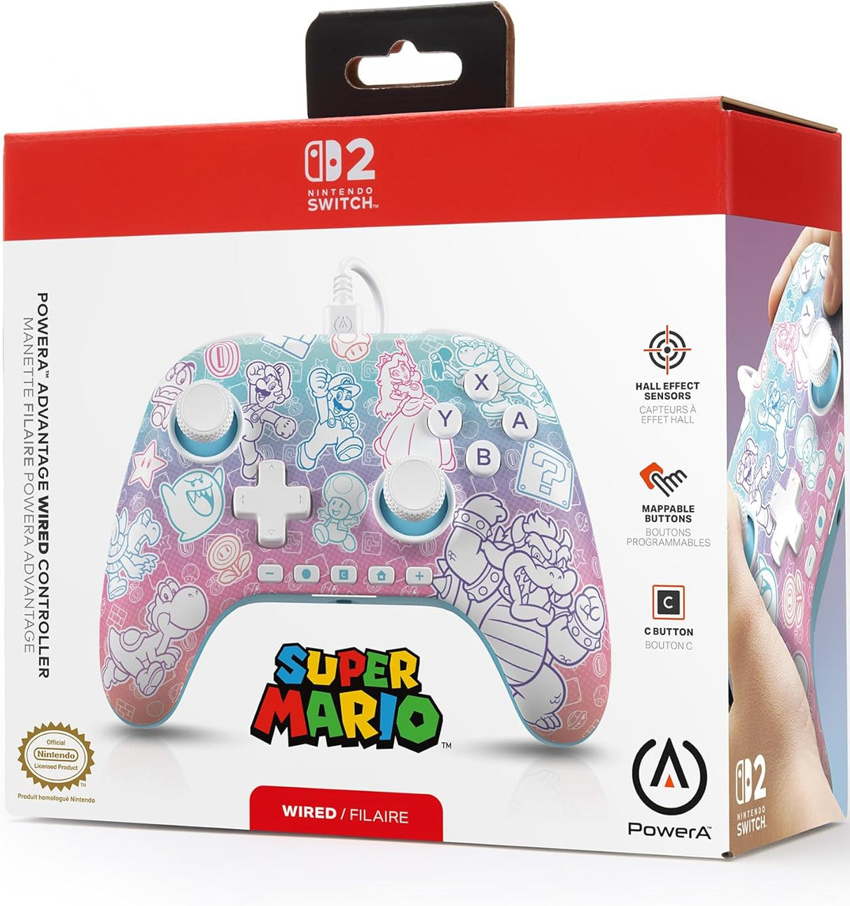 PowerA Advantage Wired Controller for Nintendo Switch 2 - Mushroom Kingdom (Switch 2)