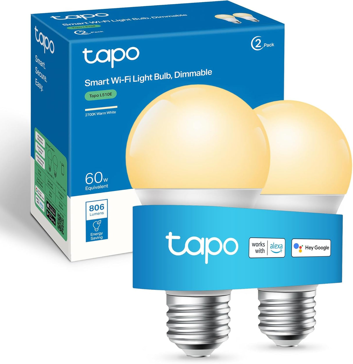 Tapo L510E Dimmable Smart Wi-Fi LED White Light Bulb- E27