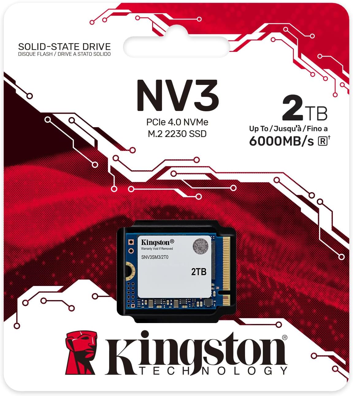 Kingston NV3 NVMe PCIe 4.0 Internal SSD 2TB M.2 2230-SNV3SM3/2T0