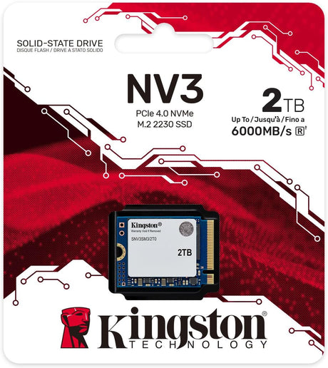 Kingston NV3 NVMe PCIe 4.0 Internal SSD 2TB M.2 2230-SNV3SM3/2T0
