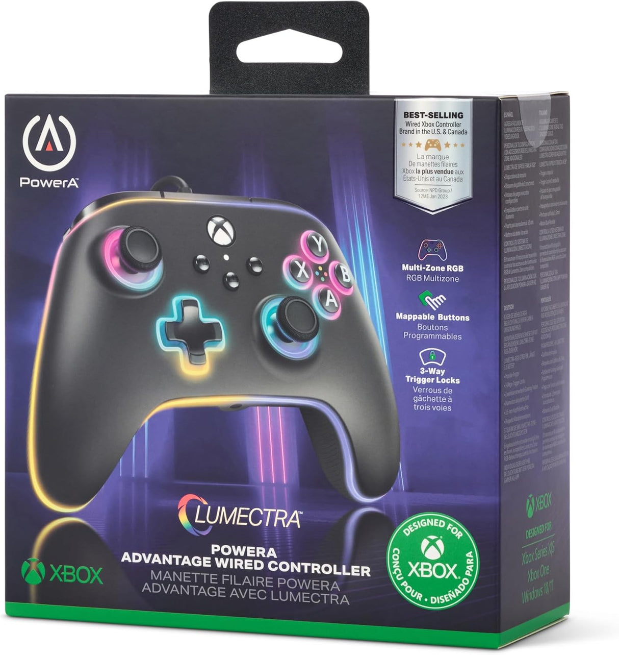 PowerA Advantage Wired Controller for Xbox Series X|S with Lumectra - Black