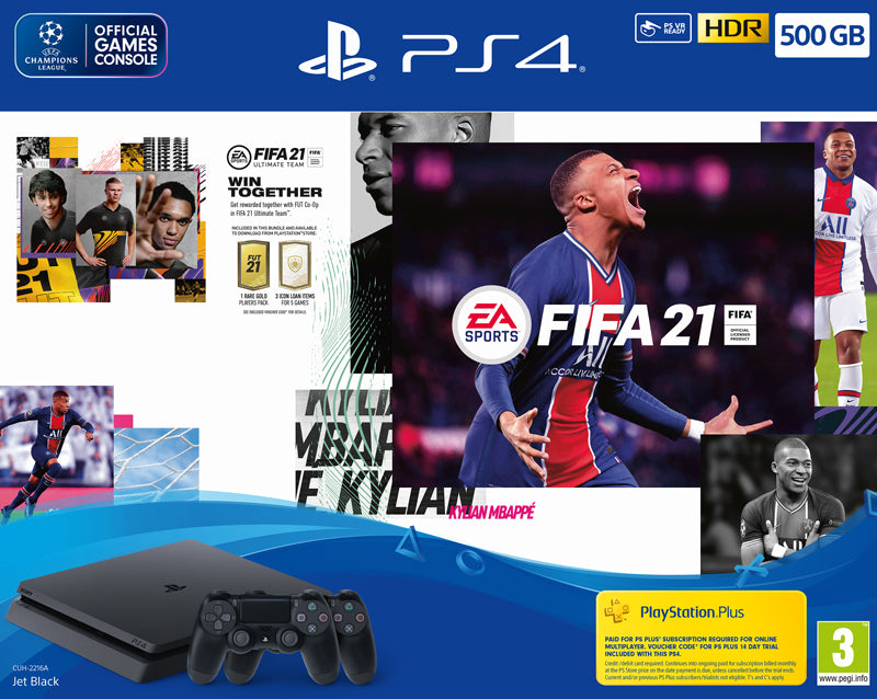 PlayStation 4 500GB FIFA 21 Bundle with Additional DualShock 4 Controller (PS4)