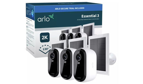 Arlo Essential 3 2K Security Camera & Solar - Pack of 3