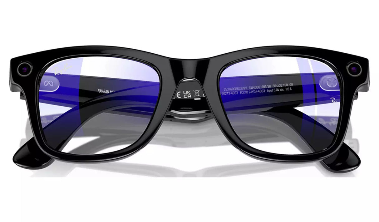 RAY-BAN META WAYFARER (GEN 1) GLASSES - SHINY BLACK/CLEAR