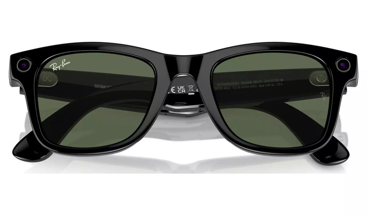 RAY-BAN META WAYFARER (GEN 1) GLASSES - SHINY BLACK/G-15
