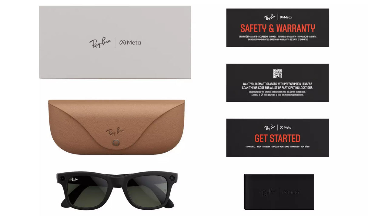 [NEW SKU] RAY-BAN META WAYFARER (GEN 1) GLASSES - MATTE BLACK/CLEAR TO  GRAPHITE GREEN