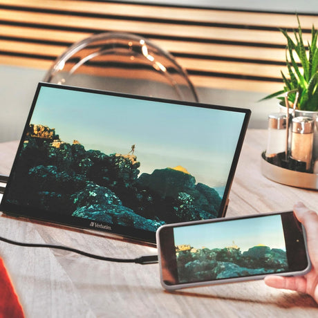 Verbatim PMT-14 Portable Monitor with Touchscreen, 14" 1080P Full HD @ 60Hz, HDMI/Type-C/USB-C