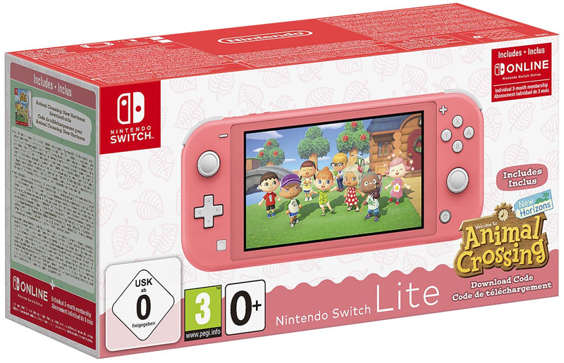 Nintendo Switch Lite Coral + Animal Crossing: New Horizons + NSO 3 Months (Switch)