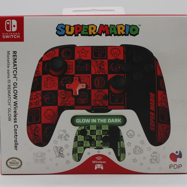 PDP Official Wireless Deluxe Controller for Nintendo Switch GLOW - Super Icons