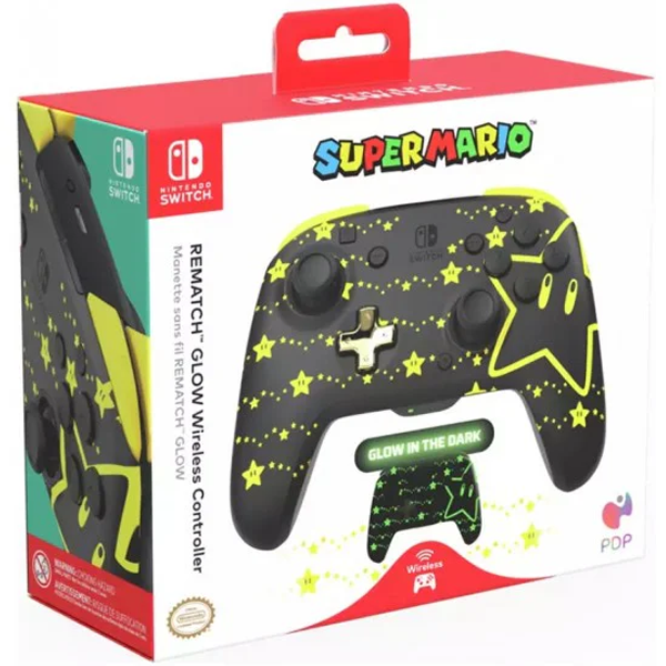PDP Official Wireless Deluxe Controller for Nintendo Switch GLOW - Mario Stars (Switch)