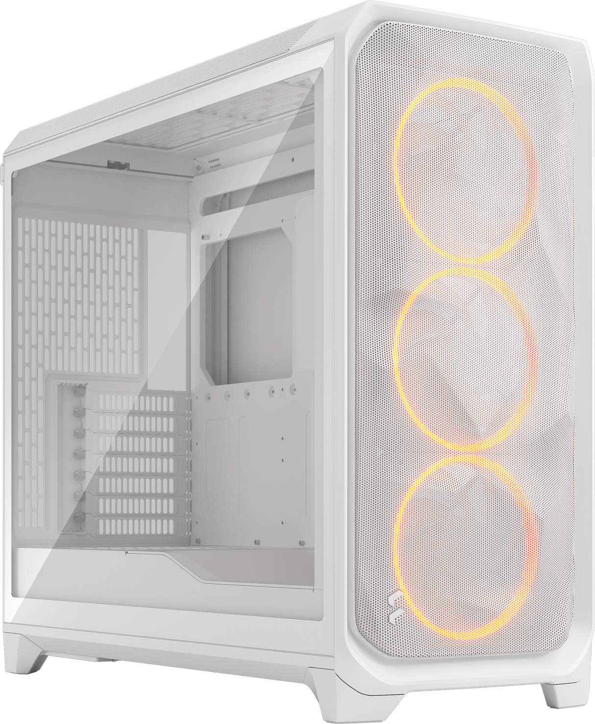 Fractal Design Meshify 3 XL Full Tower Gaming PC Case - White RGB TG Clear Tint