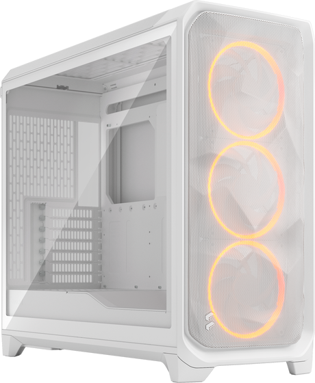 Fractal Design Meshify 3 XL Full Tower Gaming PC Case - White RGB TG Clear Tint