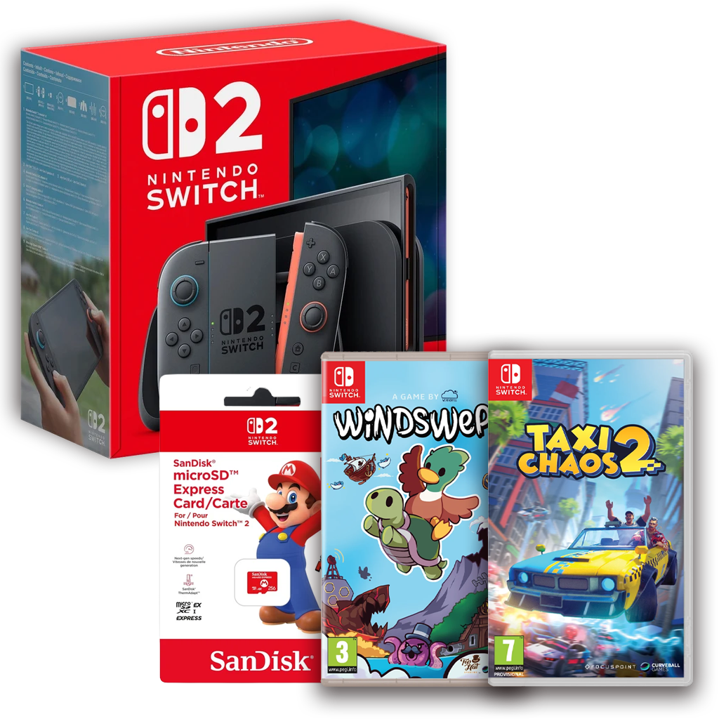 Nintendo Switch 2 Console with Taxi Chaos, Windswept & 256GB Micro SD Express Card (Switch 2)