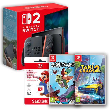 Nintendo Switch 2 Console with Taxi Chaos, Windswept & 256GB Micro SD Express Card (Switch 2)
