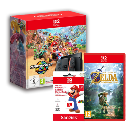 Nintendo Switch 2 Mario Kart World Bundle with Ocarina of Time & 256GB Micro SD Card