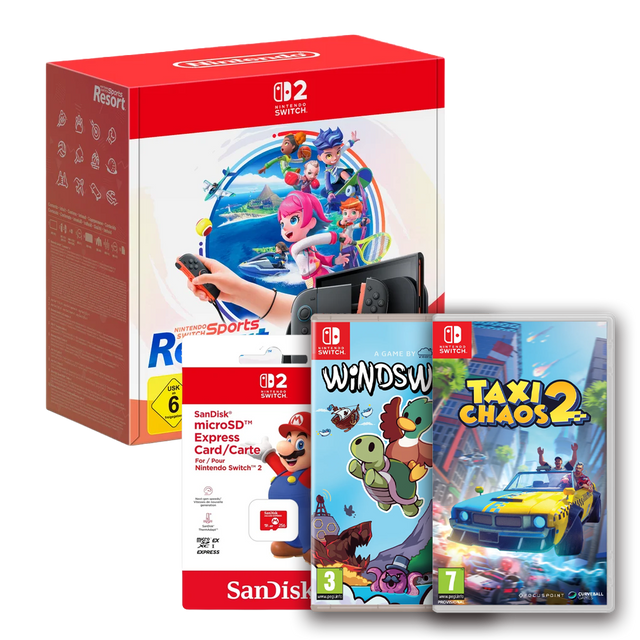 Nintendo Switch 2 Switch Sports Resort Bundle with Taxi Chaos, Windswept & 256GB Card (Switch 2)