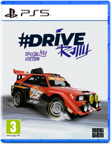 PlayStation 5 game disc cover for '#Drive Rally' with a racing car on a white background