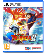 PlayStation 5 game case for 'Captain Tsubasa II: World Fighters' with vibrant graphics and character illustration.