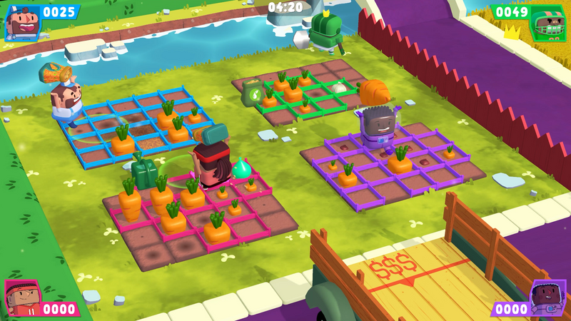 Planted! screenshot of a player harvesting carrots in the horticultural combat arena