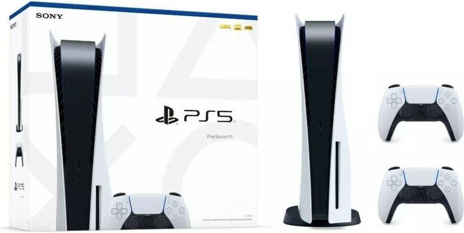 Sony PlayStation 5 Console & Two DualSense Controllers Bundle (PS5)