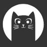 Cloth Cat Games Logo - a black cat on a white background